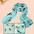 Pretty Running Horse Print Animal Scarf Shawl Warm Neck Wrap Stole Voile New