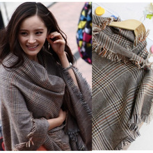 autumn winter imitation cashmere plaid scarf font b tartan b font woman long tassels super luxury