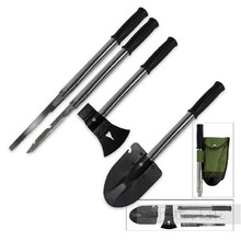 4 in 1 Multi-Functional Military Type Steel Survival Shovels Axe Saw Knife Camp Tool Kit for Outdoor Survival