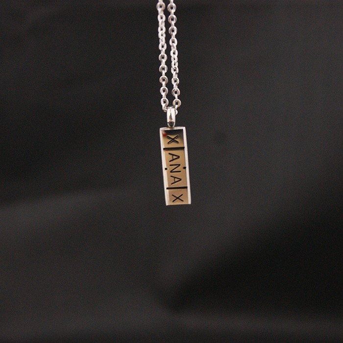 monogram stainless steel necklace