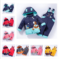 cartoon baby Children boys girls winter warm down jacket suit set thick coat jumpsuit baby clothes