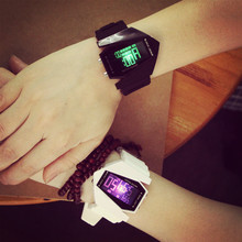 Korea Colorful lights LED Luminous LED watch Korean fashion Harajuku Lovers jelly watch male and female