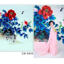 Baby Background For Photo Studio Color Hand-Painted Peony Flower In Full Bloom Fundo Fotograficos Infantil