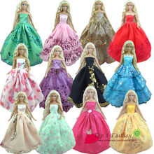 Baby girl kids birthday gift 30items=10dress+10 shoes+10accessories Doll’ s Wedding Dress Clothes Gown dress For Barbie doll