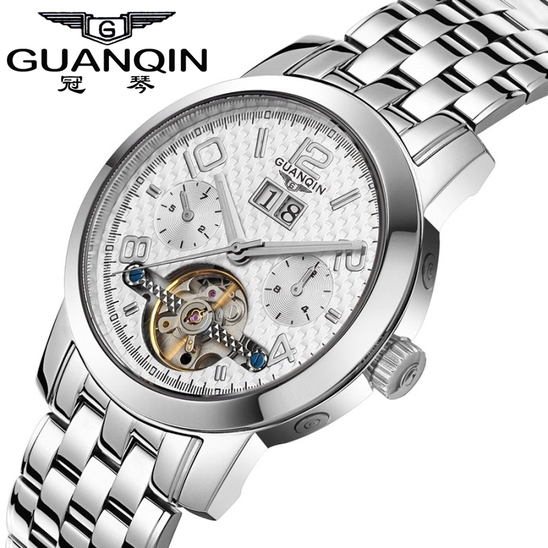 Original GUANQIN Tourbillon Automatic Mechanical Watches Men Waterproof 100m Brand Watches Reloj Hombre