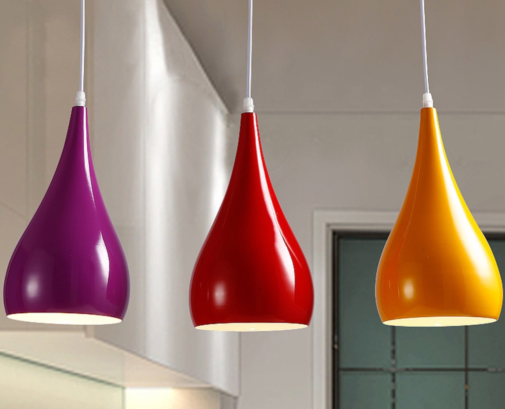 Moderne simple rouge silicone en aluminium lampes suspendues mode diy conception couleur chambre restaurant pendentif lampe uniq