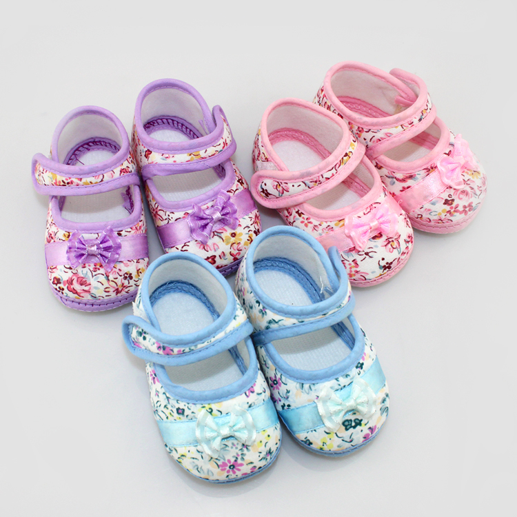 Baby Girls First Walkers Flowers Bow Baby Toddler Shoes Newborn Baby Shoes For 3 12 Months
