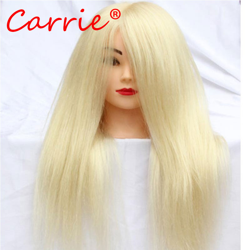 Free Shipping New Fashionable 80 Human Real font b Hair b font Mannequin Head With Training