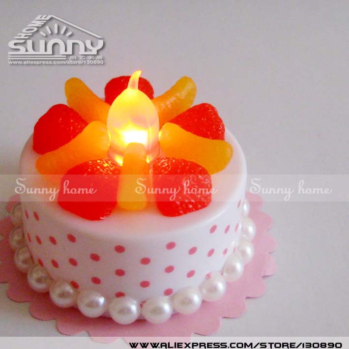 New Product Flameless Colorful LED Tea Light Candle Cake Mini Cute