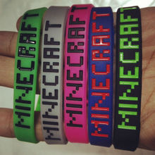 100pcs/lot Minecraft Bracelets model 5 colorsports Silicone Bracelet model Party Favors gift MC wristband bangle rope fashion