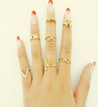 2014 new fashion Seven-piece combination fingernails rings for women fashion jewelry wholesale