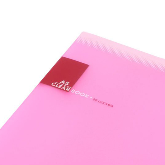 SZS Wholesale Plastic A5 Paper 20 Pockets File Document Folder Holder, Pink