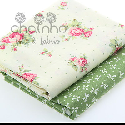 Cotton Fabric For Sewing Material For Patchwork For handmade hometextile tissue Shades of green and red