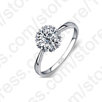 High Quality 925 Sterling Silver Jewelry Classic Engagement Ring 4 Size AAA CZ Diamond Ring Jewelry