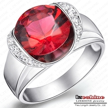 Fancy Jewelry Engagement Ring Real Platinum Plated Fashion Ladies Rings Inlay Big Imitation Ruby WX-RI0037