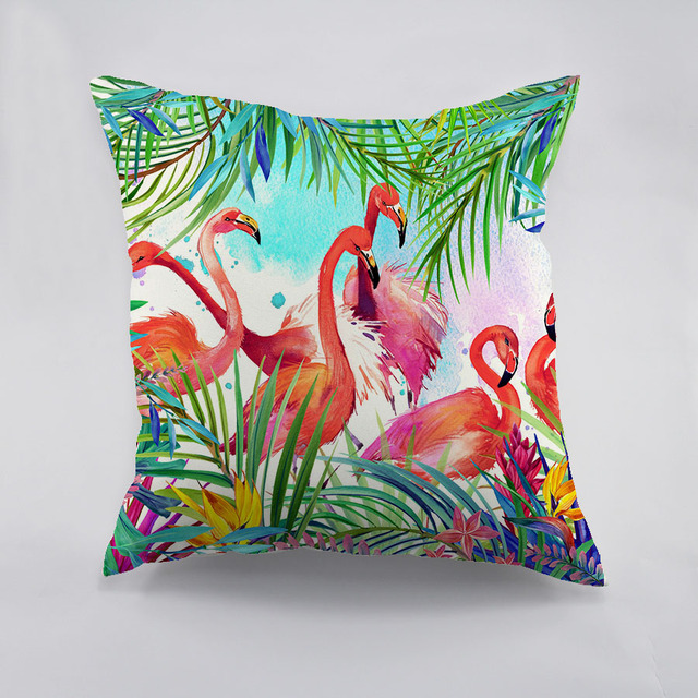 Красочные фламинго ситец чехлы творческие декоративные Chirsmas тема подушка чехол для автомобиля дома диван