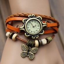 Vintage Bracelets Women’s Wristwatches Butterfly Pendant Fashion Dres Watches for Women Ladies’ Quartz Watch Clock Female
