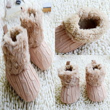 Infant Baby Crochet Knit Boots Booties Toddler Girl Winter Snow Crib Shoes