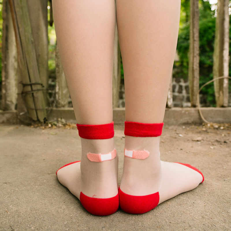 laddy socks Glass-silk stockings stockings stretch band aid-OK transparent crystal socks women socks 2