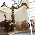 New Arrivel Single Handle Bathroom Faucet Basin crane tap Antique Brass Hot and Cold Water tap