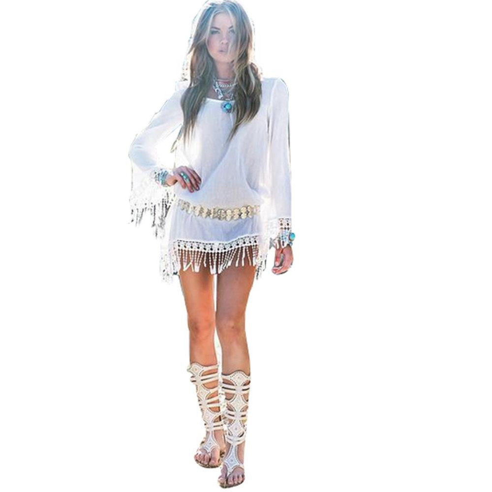 Casual-Summer-Style-Summer-Dress-2015-Women-Dress-White-Fringe-Tassel-Long-Sleeve-Dresses-Women-Clothing