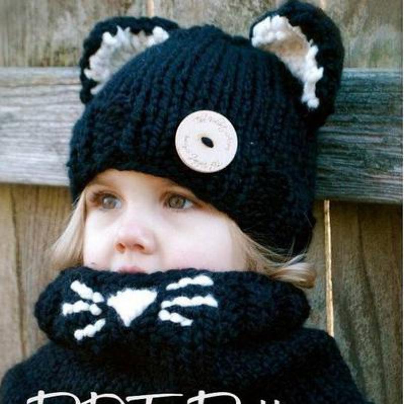 Les Saisons - Page 29 2015-nouveau-chat-mignon-hiver-chapeau-et-écharpe-ensembles-pour-filles-garçons-Bonnet-d-hiver-châle