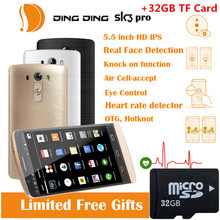 Ding Ding SK3 Pro 5.5” Unlock Quad Core 13MP Camera Eye Control MTK6582 1.3GHz HD Screen Dual SIM OTG 3G Smartphone+32G TF Card