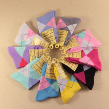 Fashion Spring autumn winter Women solid pure Color Short Sock suit For 34 43 Yards Rhombus