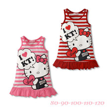 Wholesale children’s clothing section 2015 summer vest dress Hello Kitty children’s striped vest dress explosion models