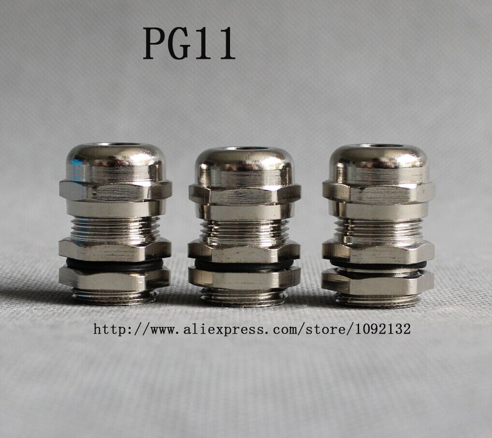 Description Picture 2 of item1piece  PG11 Nickel Brass Metal Silica gel Waterproof Cable Glands connector Apply to Cable 5-10mm