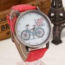 New Arrival Bicycle Women Dress Watch Fashion Simple Style Men Casual Wristwatch Relojes Feminino Hours Gift