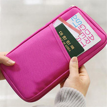 Hot Sale Travel Wallet Passport Holder Document Organizer Card Bag Rose-carmine  ASAF Free Shipping