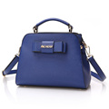 Small Crossbody 2016 New Ladies Fashion Simple Hand Bag Bowknot Zipper Closure Solid Color Women Designer