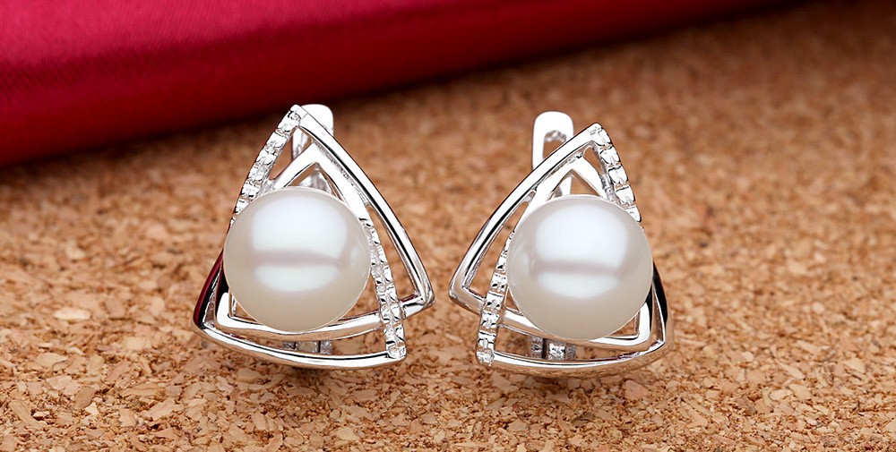 brand store special sale 100% allergy free high quality silver jewelry with natural fresh water pearl drop earrings