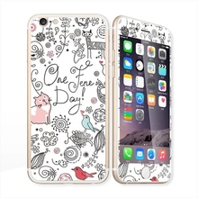 Glow in the dark luminous cartoon raised Tempered Glass film Screen Protector+back cover for iPhone 6 case 6S 6 Plus 6s plus