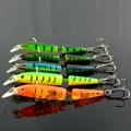 1Pcs Random Color Artificial Noctilucent 2 Joint Plastic Artificial Bait Minnow Fishing Lure Crank Bait Tackle
