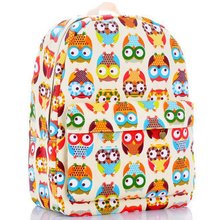 2016 New Fashion Cotton canvas printing Owl women vintage girls female kip casual school book bags rucksack backpack MU-1048