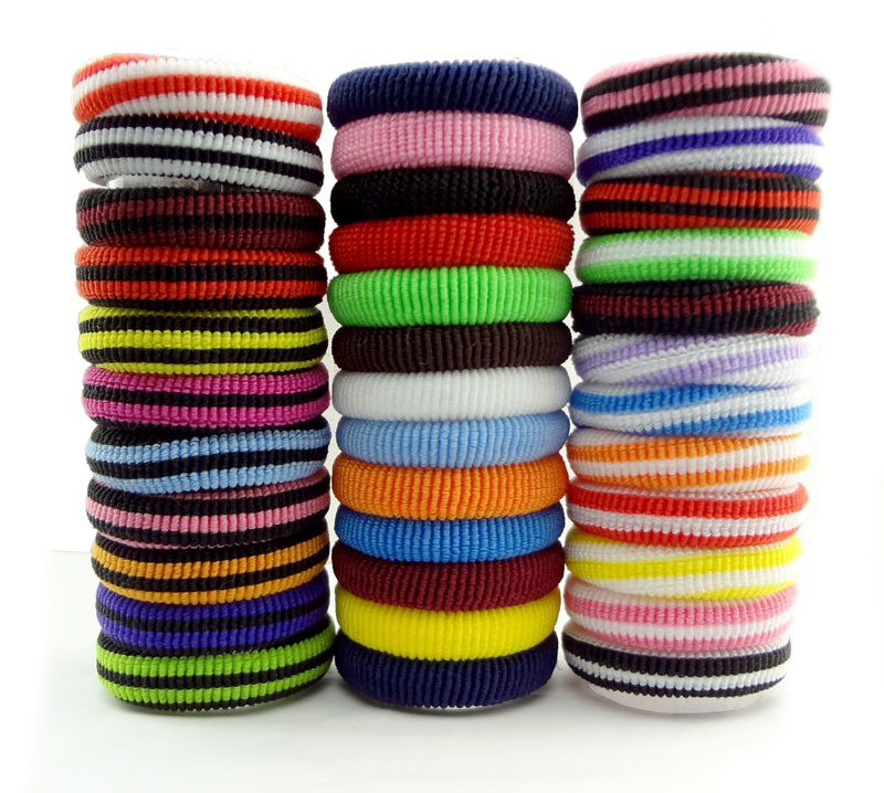 45 mm 50 Pcs Lot 2015 New Multi color Black Rubber Elastic Hair Bands Hair Holders