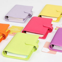 dokibook personal A5 &A6 8 different color leather loose-leaf planner leather notebook with double pen cap