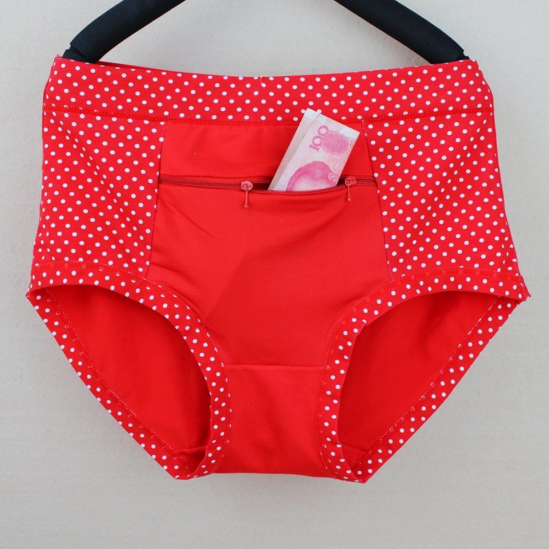Buy With pockets panties female briefs red married