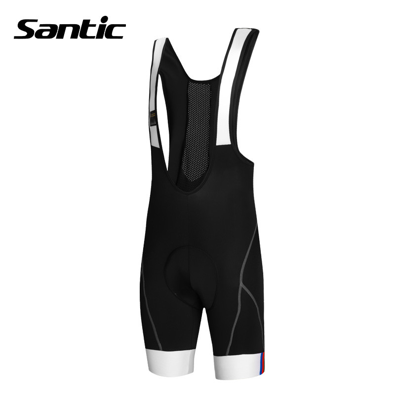 2015 Best Quality Santic Men's 3D Coolmax Padded Braces Pants S-3XL Free Shipping Cycling Bicycle Bike Bib Shorts Pants C05031