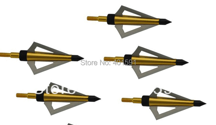 free shiping 36pcs 3 fixed blades arrowhead 100grain screw on off archery fiberglass arrows for compound