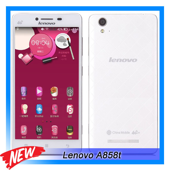 4G Original Lenovo A858t Android 4 4 SmartPhone 5 0 inch RAM 1GB ROM 8GB MTK6732