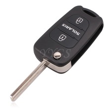 Uncut Brand New 3 Buttons Replacement Car Flip Folding Key Shell Blank Remote Fob Shell For Hyundai Solaris