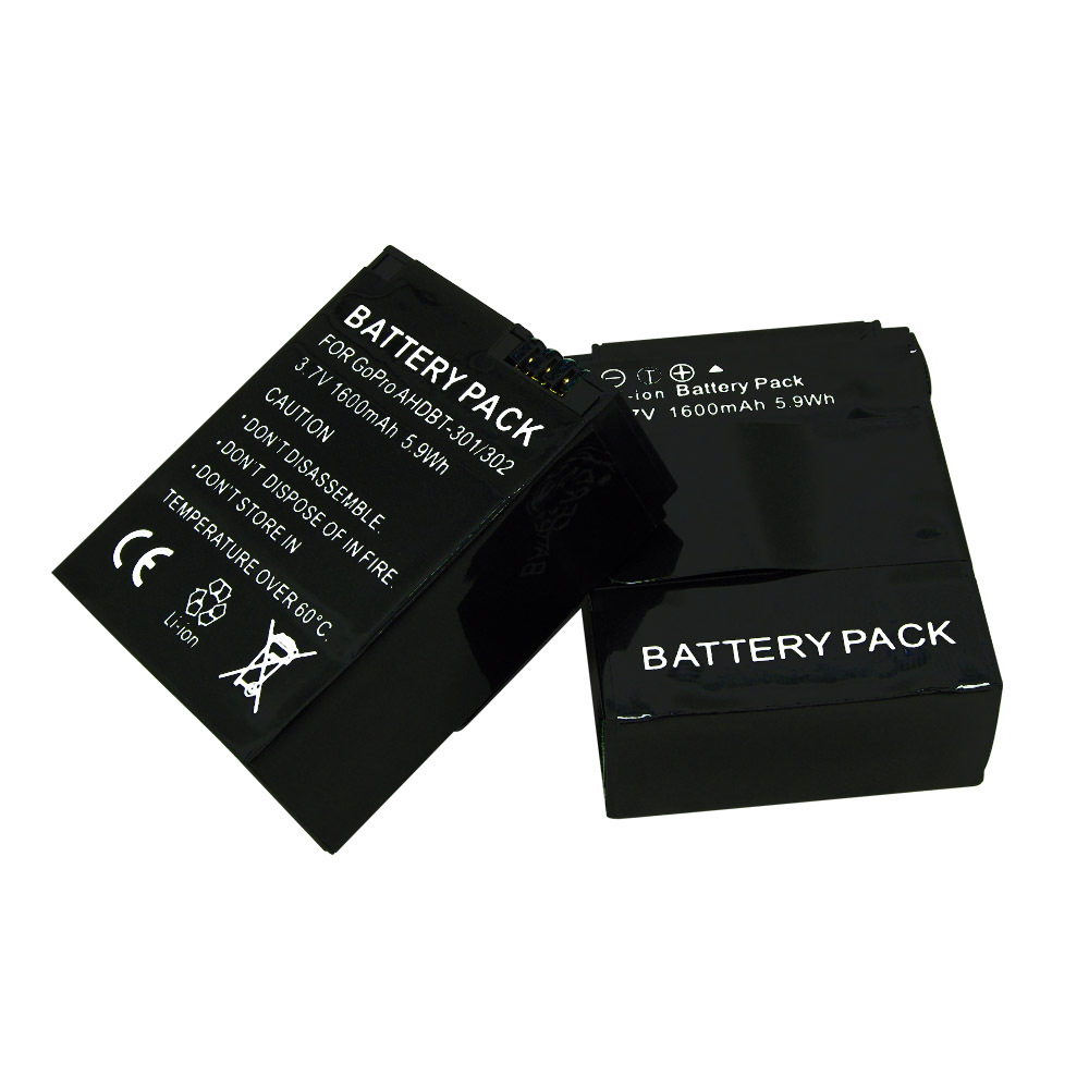 Gopro Battery 1600mAh Rechargeable Battery AHDBT 301 AHDBT 201 For Gopro Hero 3 3 Camera Gopro