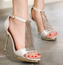 Size 4 8 Wedding ShoesTassel Women Shoes Bridal Sexy Summer High Heels Pumps zapatos mujer Chenk