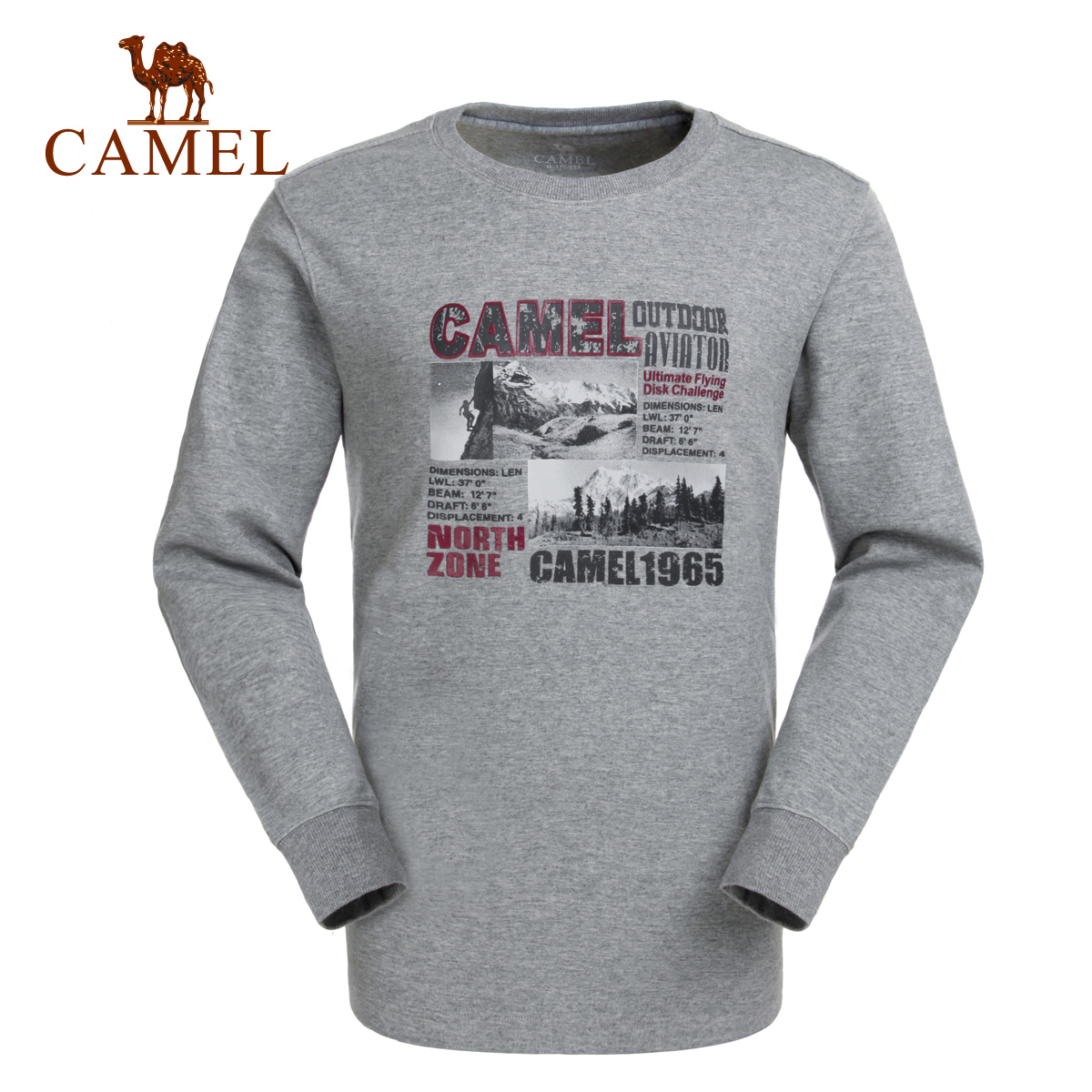 For camel outdoor casual clothing 2014 Men casual o-neck long-sleeve T-shirt a4w2z5210
