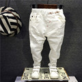 Hot sale 2017 Korean Children Kids Jeans pants for boys girls Toddler Baby ripped trousers pants