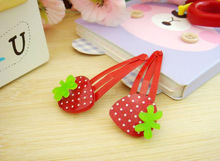 Happy 6 pcs/lot Acrylic Red Strawberry Hair Clips Children Hair Accessories Baby Toddler Girls Headdress