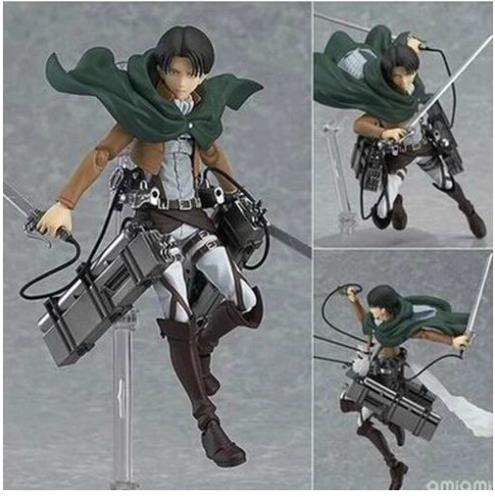 Attack on Titan Shingeki no Kyojin Rivaille Figma 213 Boxed PVC Action Figure Model Collection Toy 6